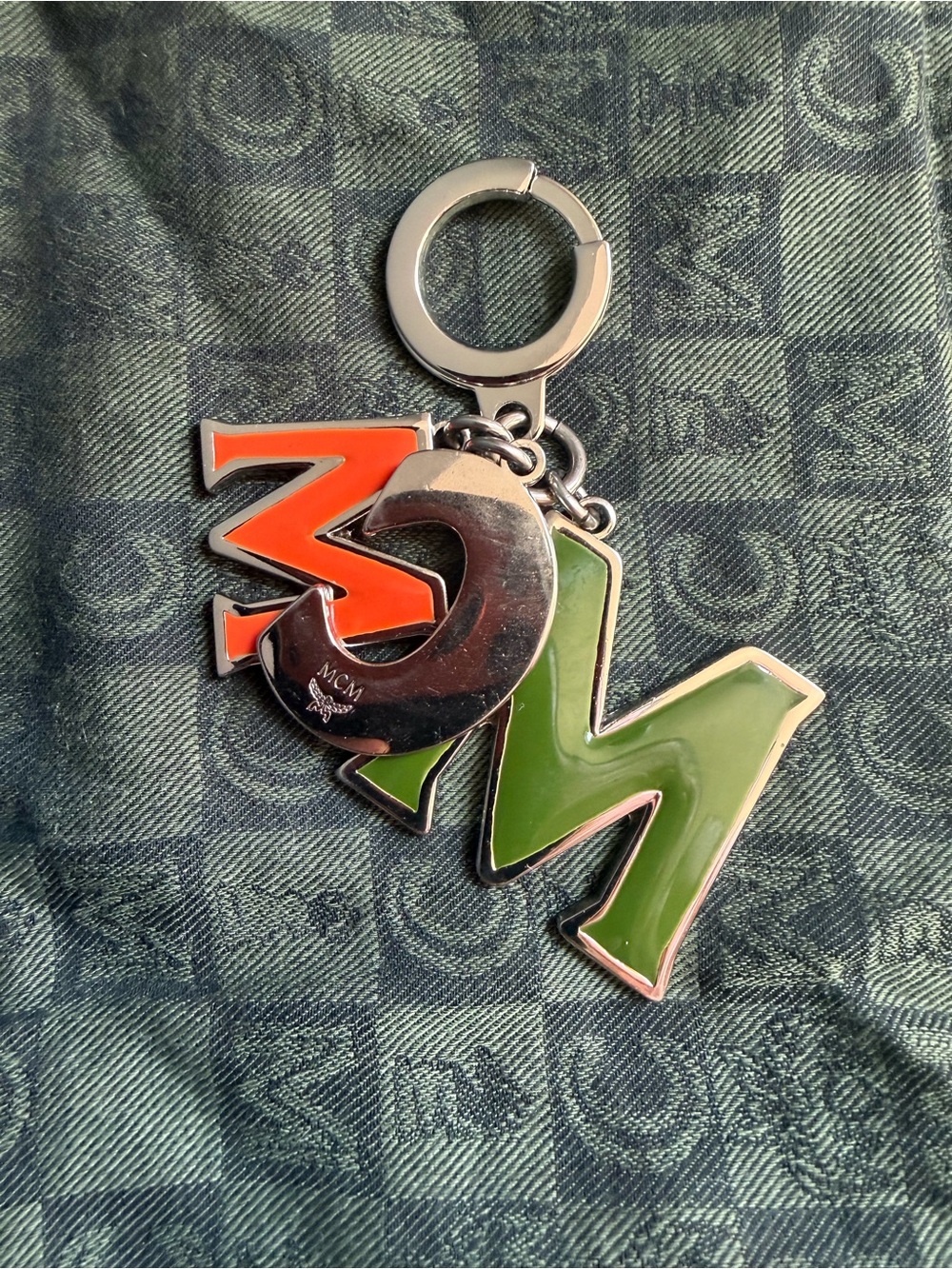 MCM Green & Orange Logo Bag charm/Keychain